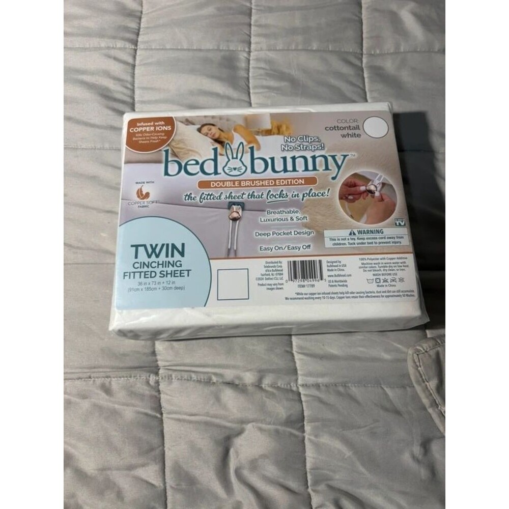 New Bed Bunny As Seen On Tv Twin Size Cinching Fitted Sheet